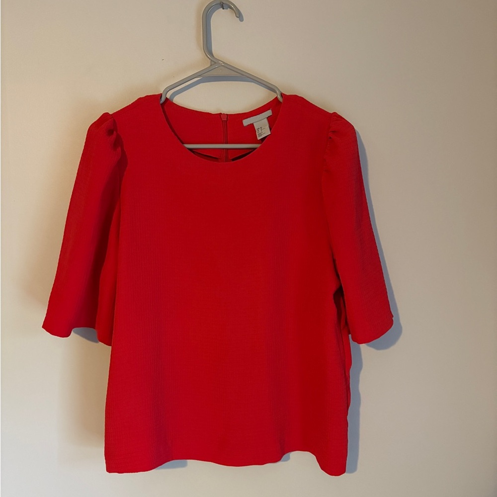 Red Cropped Dress Shirt